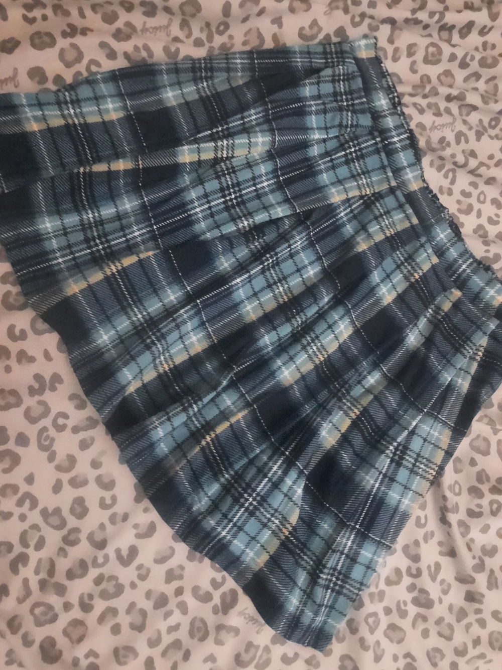 Beautees Blue Plaid Skirt